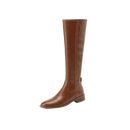 Cowhide Low-Heel Knee-High Boots