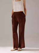 Front Slit Silk Pants
