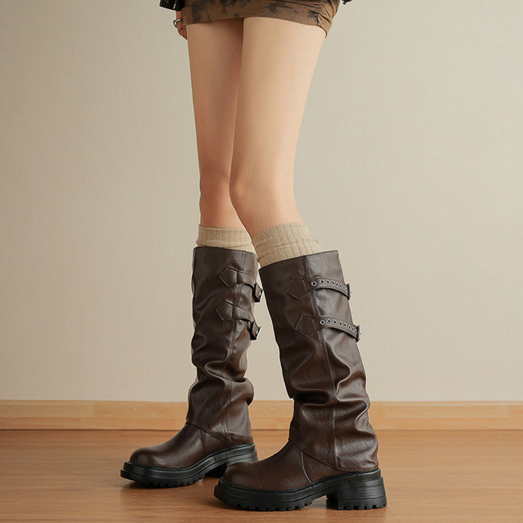 Women's Slouchy Stacked Knee - High Boots