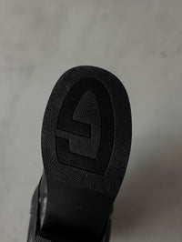 British - Style Ruched Buckle Mid - Calf Boots