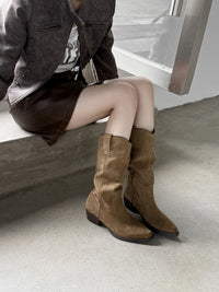 Retro Versatile Slouchy Western Cowboy Boots