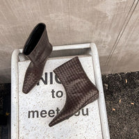 Women's Woven Mid - Calf Boots