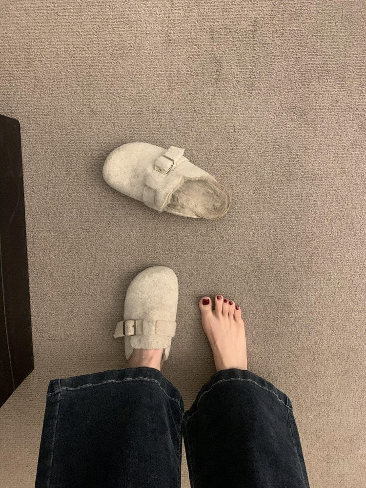 Thick-soled Velvet Slippers