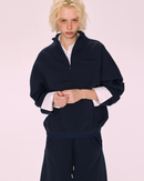Navy Blue Oversized Hoodie & A-Line Skirt 2-Piece Set