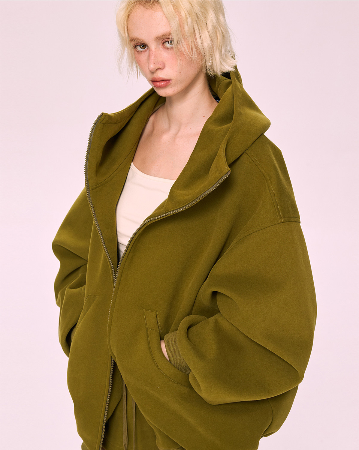 Green Oversized Hoodie with Kangaroo Pocket