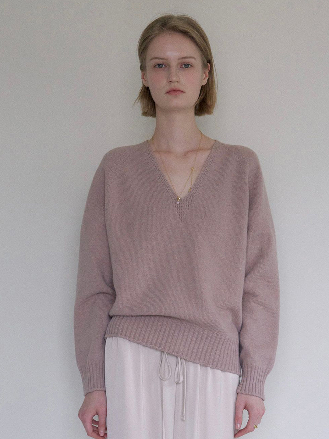 Korean Designer V-Neck Wool Sweater