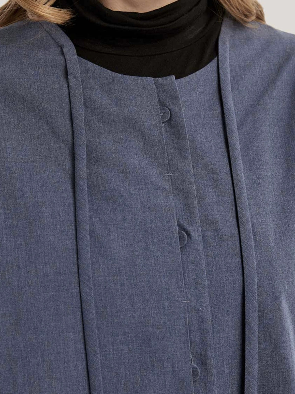 Relaxed Button-Front 100% Cotton Blouse