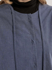 Relaxed Button-Front 100% Cotton Blouse