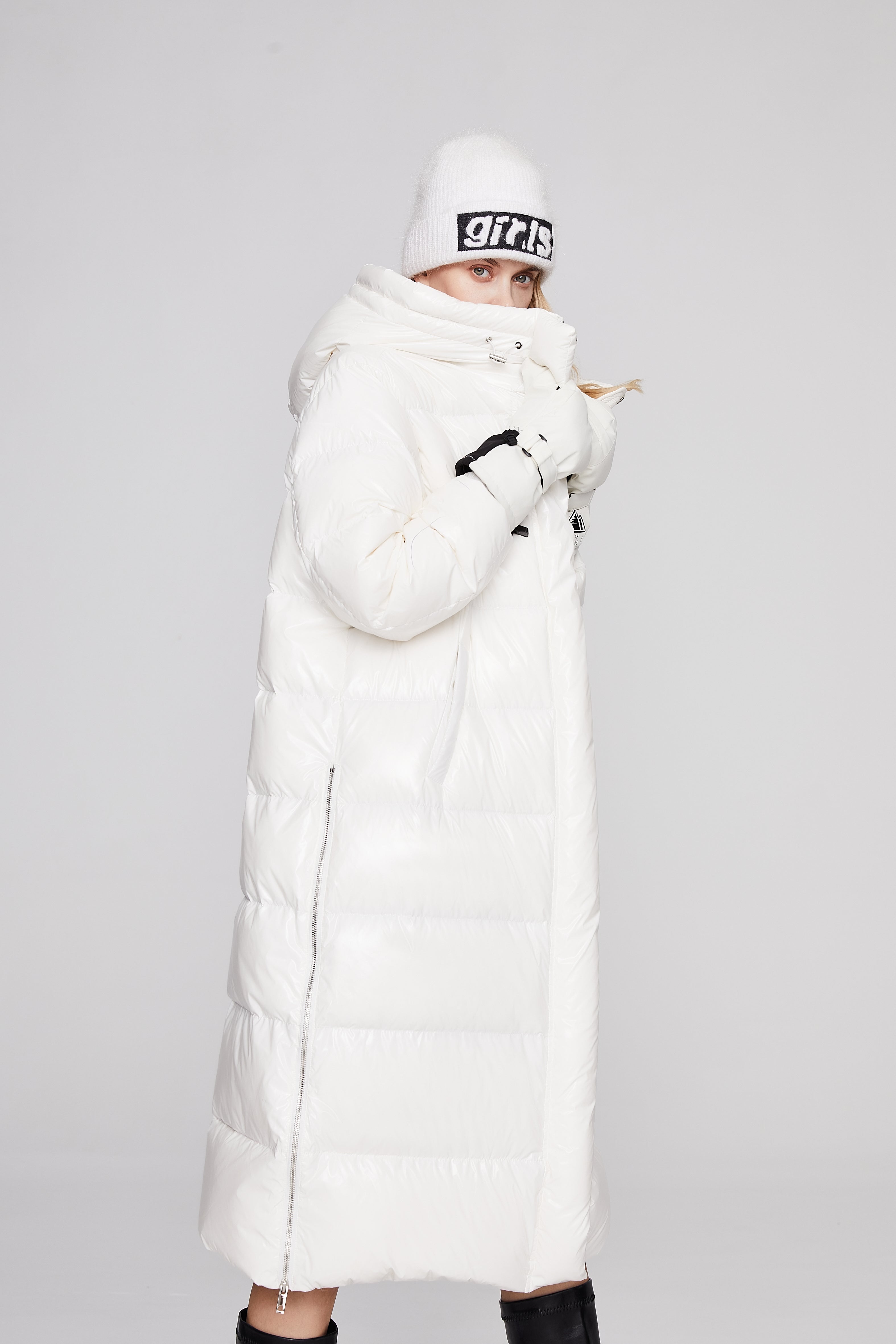 Medium-length Shiny Puffer Coat