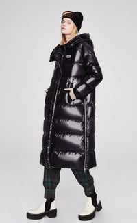 Medium-length Shiny Puffer Coat
