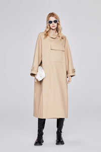 Lazy Style Long Trench Coat