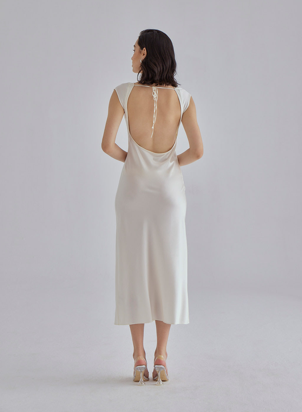 Classy Pearl Midi Silk Dress