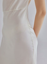 Classy Pearl Midi Silk Dress