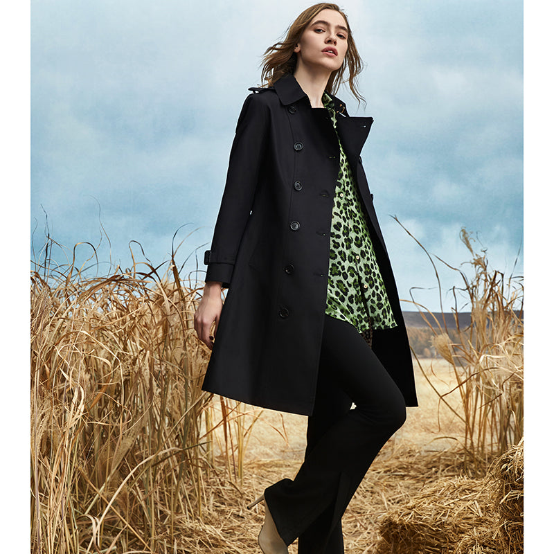 British Style Waisted Knee-length Coat