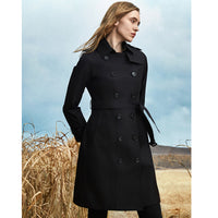 British Style Waisted Knee-length Coat