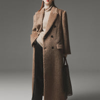Peruvian Suri Alpaca Wool Straight-Shoulder Coat