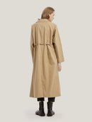 GH Drawstring Single-Breasted 100% Cotton Long Coat