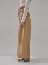 Ruffle Wide-Leg Trouser