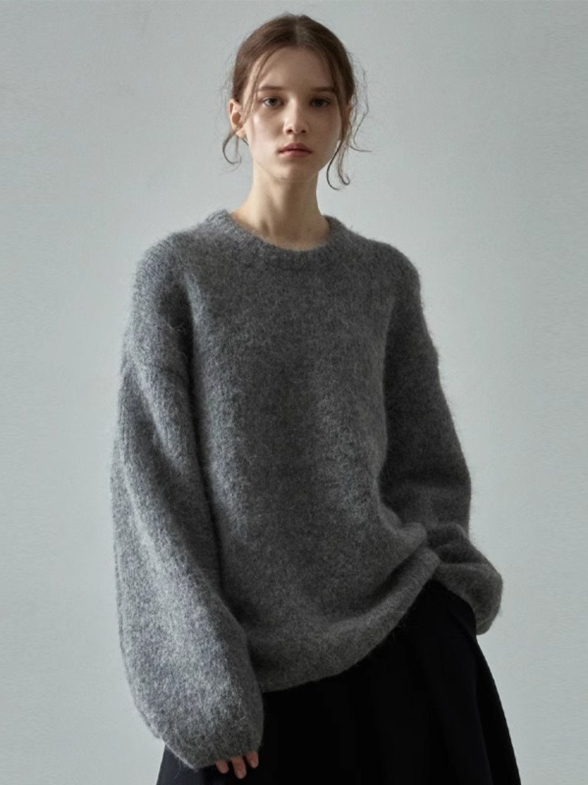 Lazy Fit Wool Crewneck Sweater