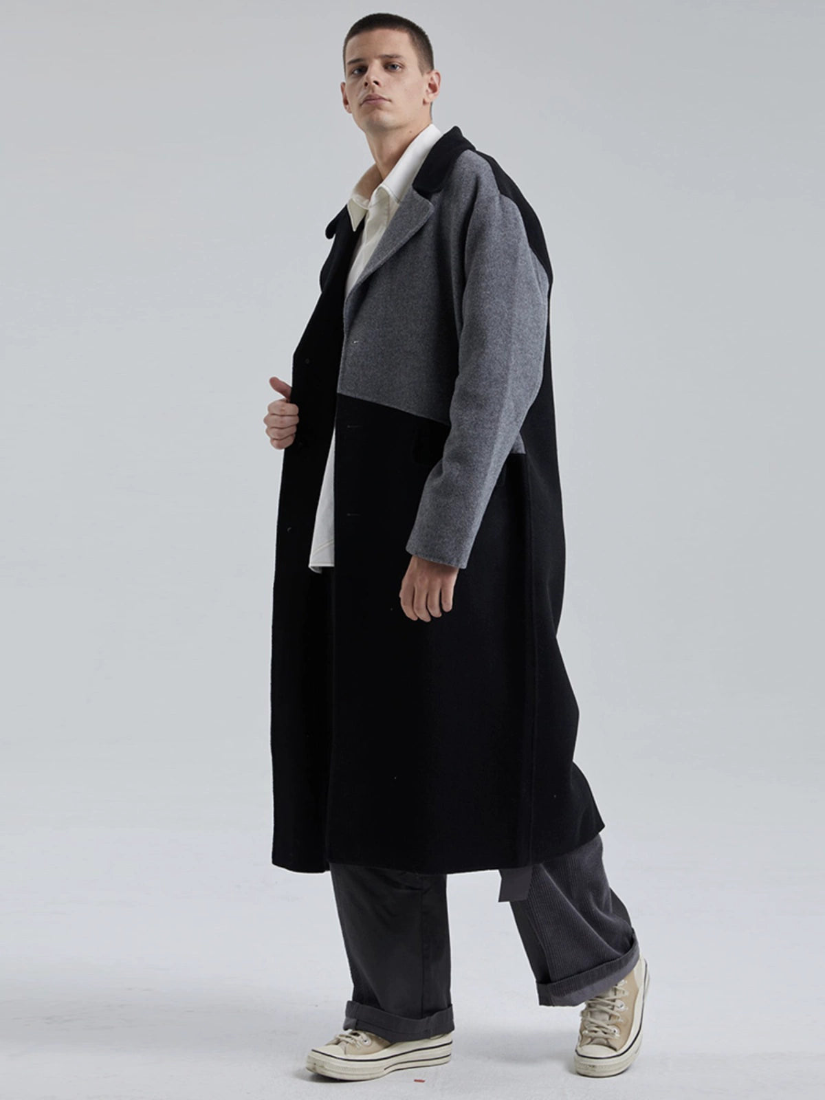 1 ×Paneled Cashmere Coat