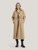 GH Drawstring Single-Breasted 100% Cotton Long Coat
