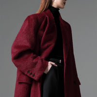 Peruvian Suri Alpaca Wool Straight-Shoulder Coat