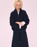 Navy Blue Oversized Hoodie & A-Line Skirt 2-Piece Set