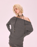 Asymmetric Knit Top & Shorts Loungewear Set