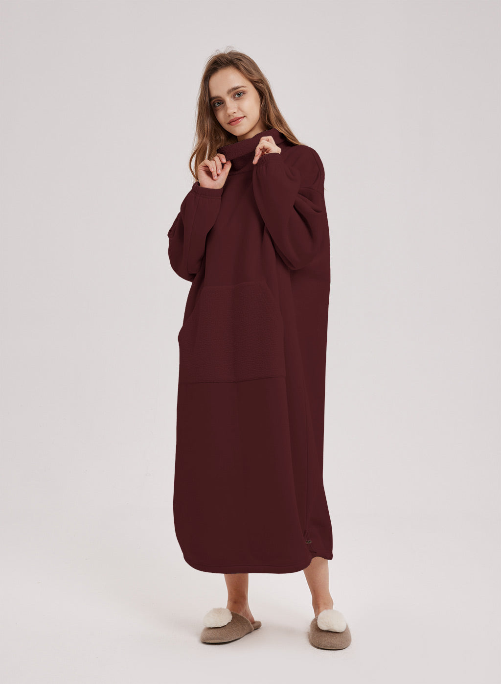 Oversized Fleece Knit Dress