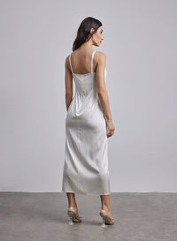 Daria Bow-Tie Silk Midi Dress