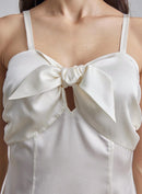 Daria Bow-Tie Silk Midi Dress