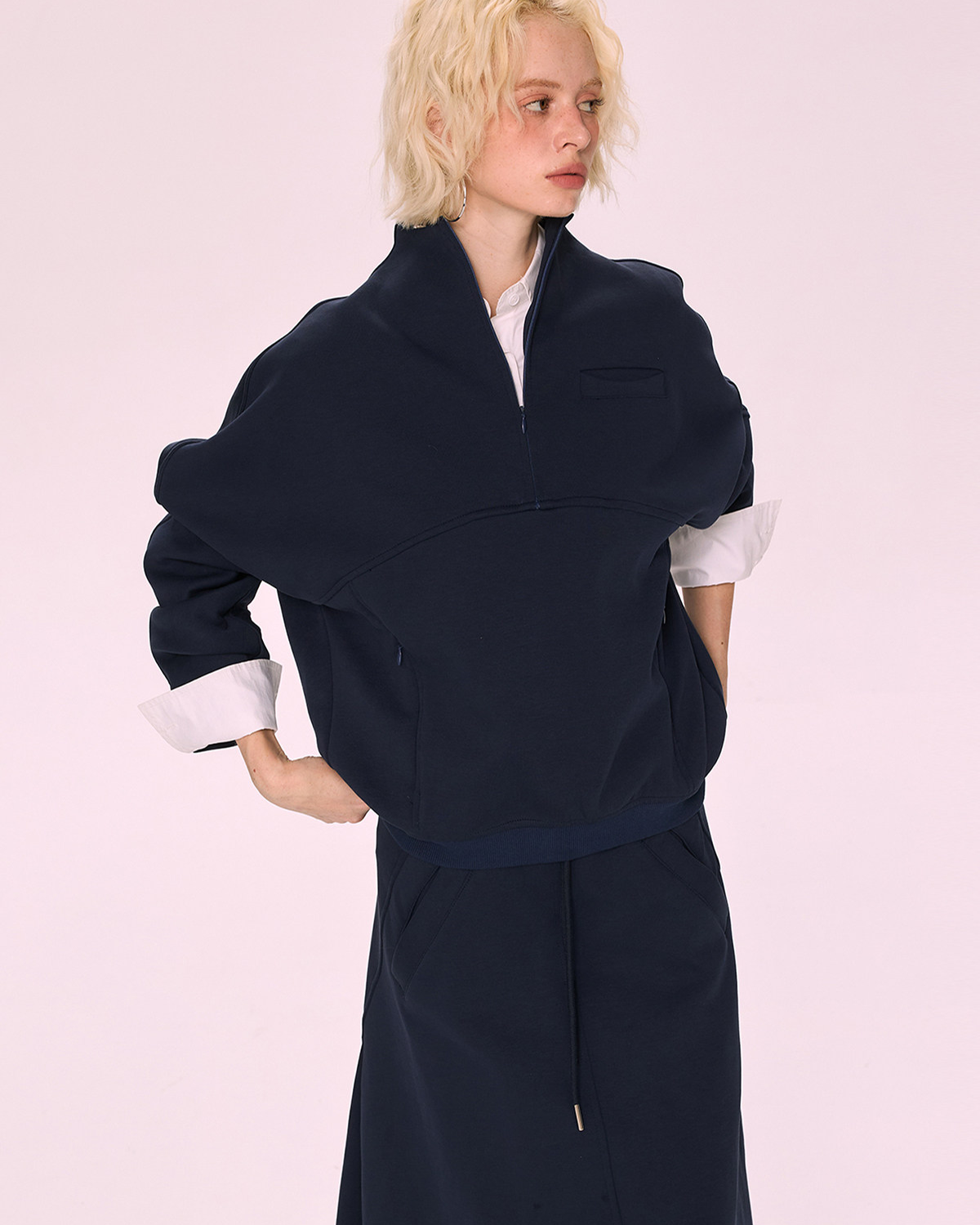 Hoodie(Navy Blue)-1 / S