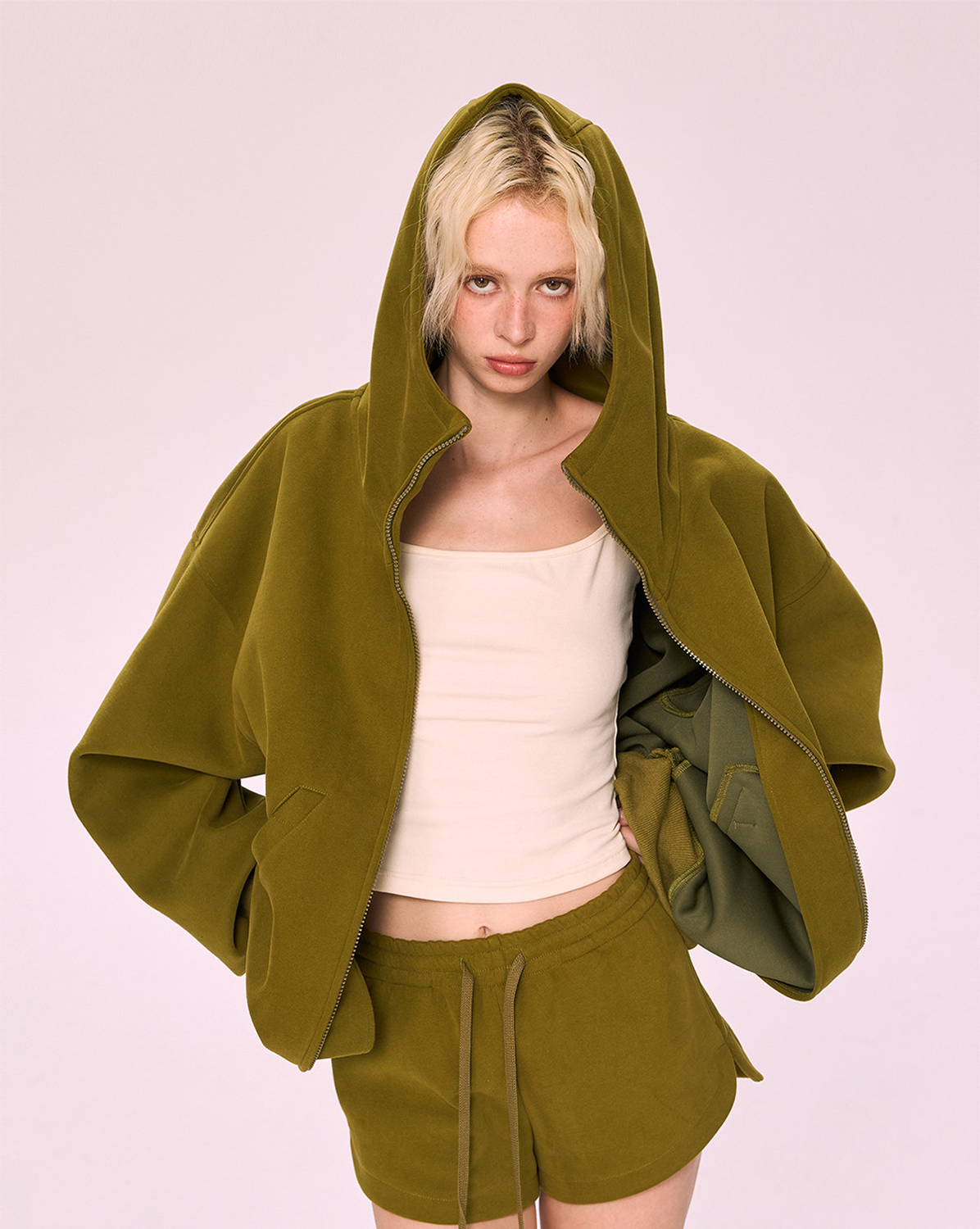 Green Oversized Hoodie with Kangaroo Pocket