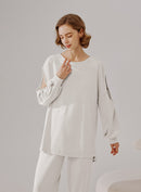 Cut Out Sleeve Sweatshirt