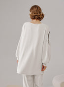 Cut Out Sleeve Sweatshirt