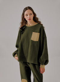Fleece Color-Block Sweatshirt
