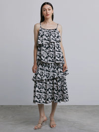 Tiered Floral-Print Dress