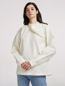 Overlapping Collar Shirt In Back Neck Button