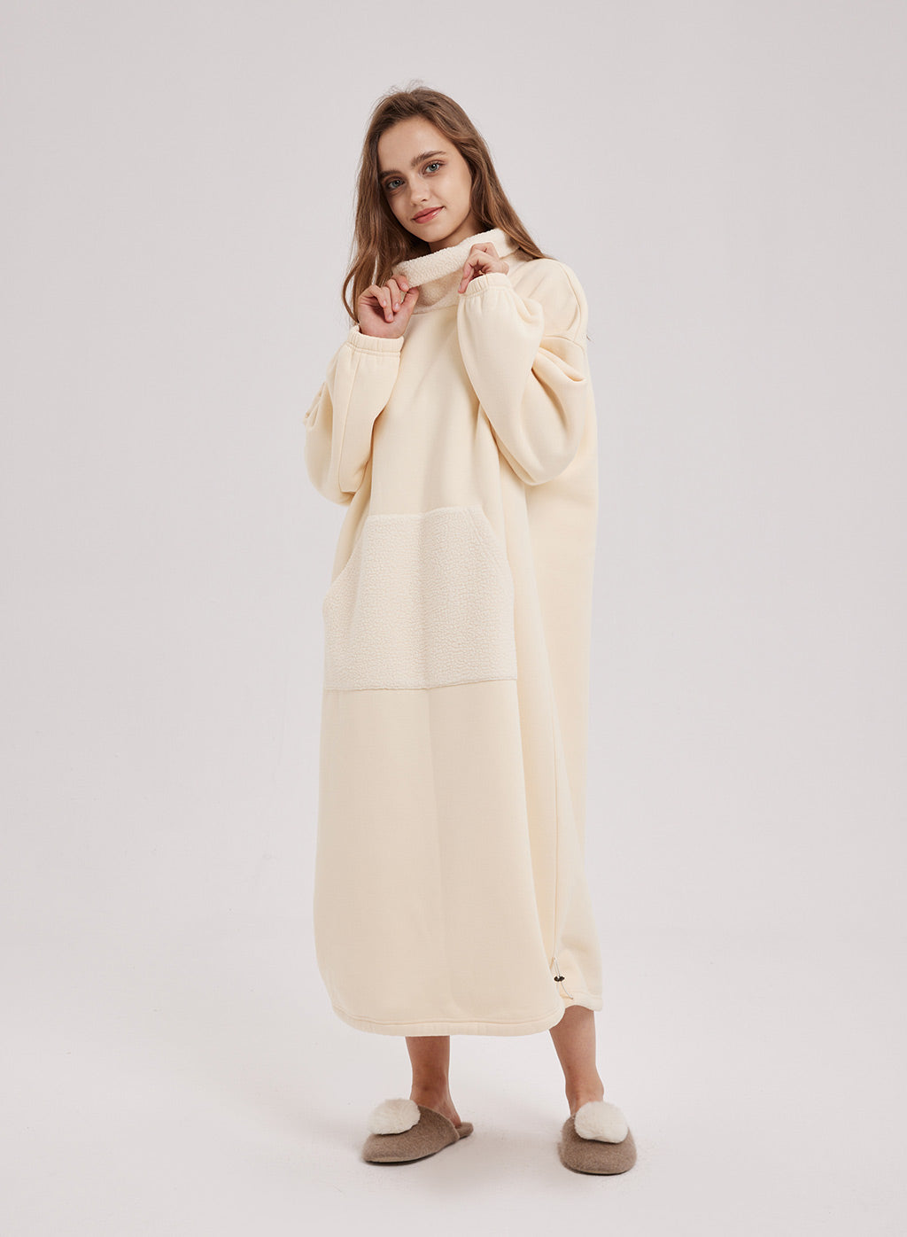 Oversized Fleece Knit Dress