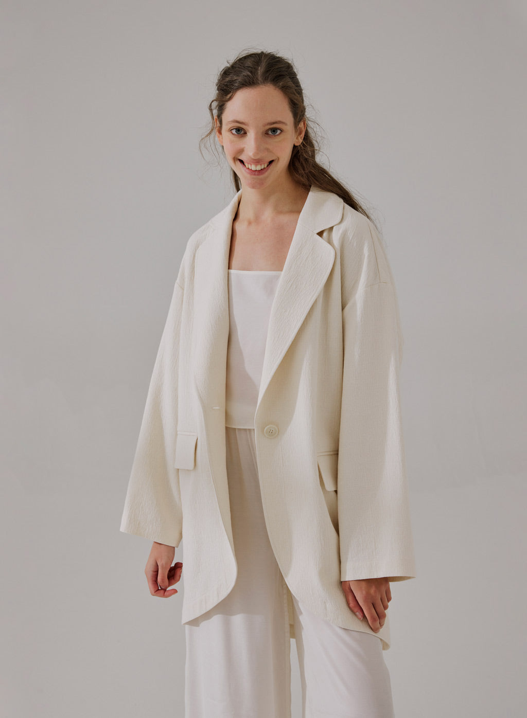 Relaxed One-Button Blazer