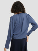 V Neck Pleated Top