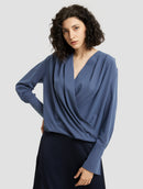 V Neck Pleated Top