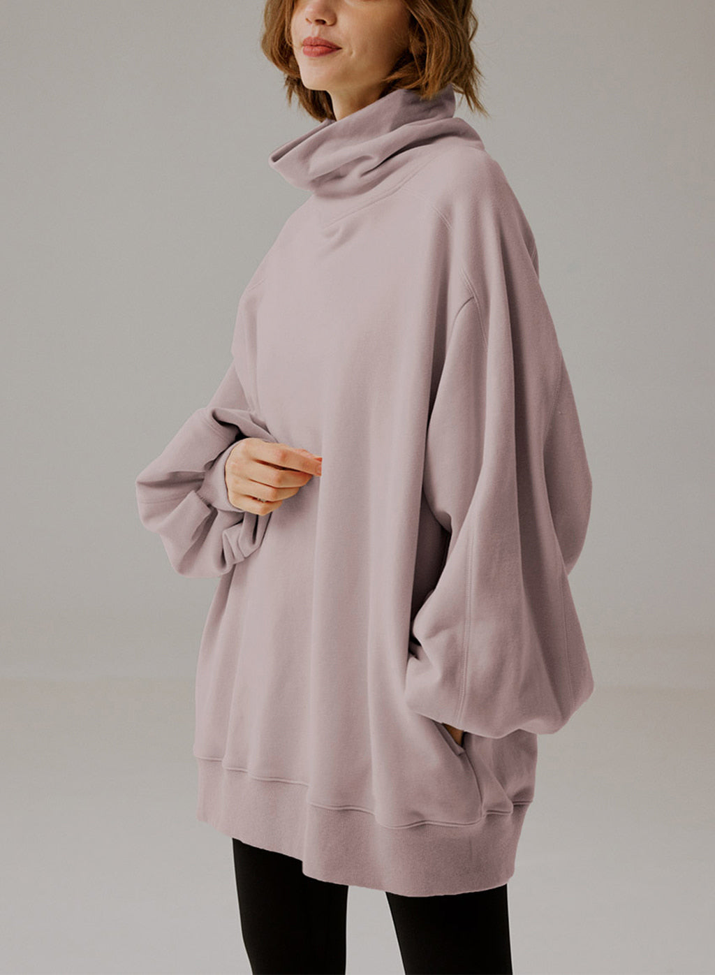 Whisper Oversized Turtleneck Sweatshirt