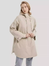 Zipped Curved-Hem 100% Cotton Hooded Jacket