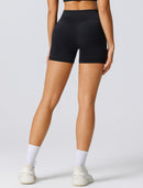 V-Waist High-Rise Shorts – Brown | Contouring & Supportive Fit