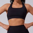 Chocolate Brown Cross-Back Sports Bra