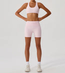 Purple High-Waist Contour Biker Shorts – Effortless Style & Comfort