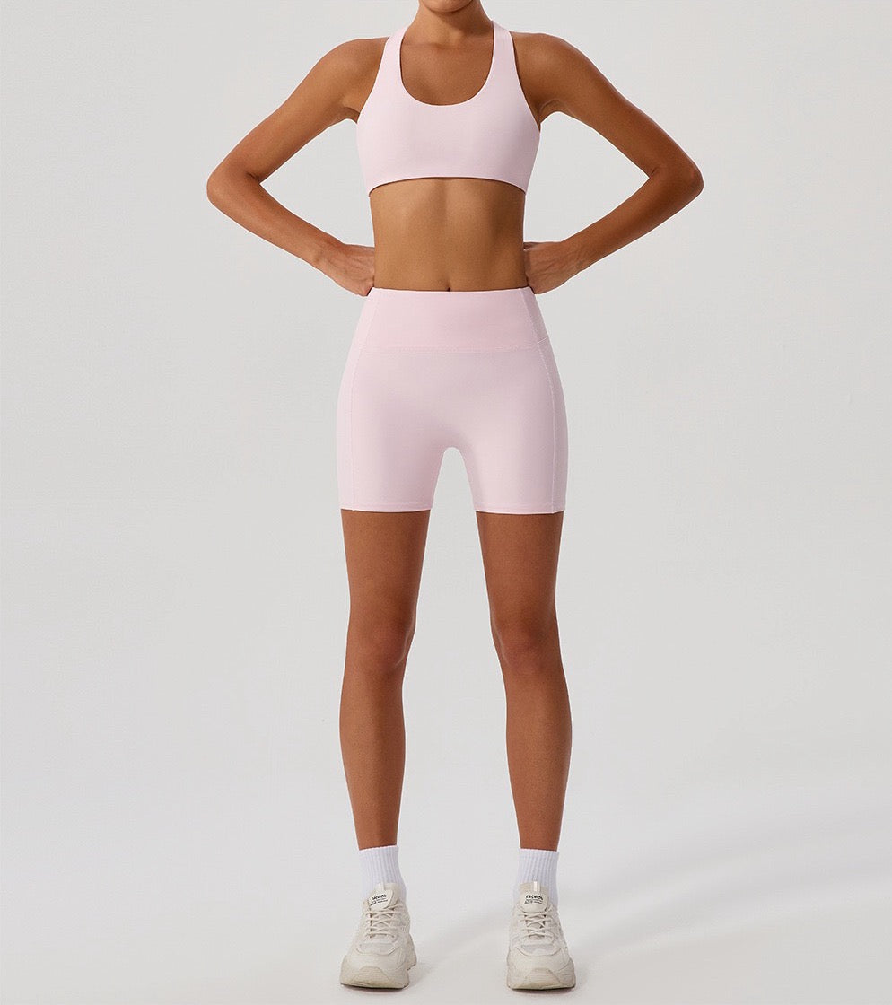 Purple High-Waist Contour Biker Shorts – Effortless Style & Comfort