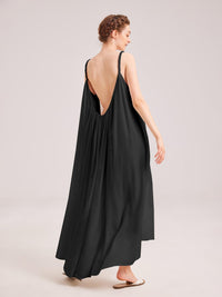 Greek Open Back Silky Maxi Dress