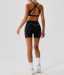 Purple High-Waist Contour Biker Shorts – Effortless Style & Comfort